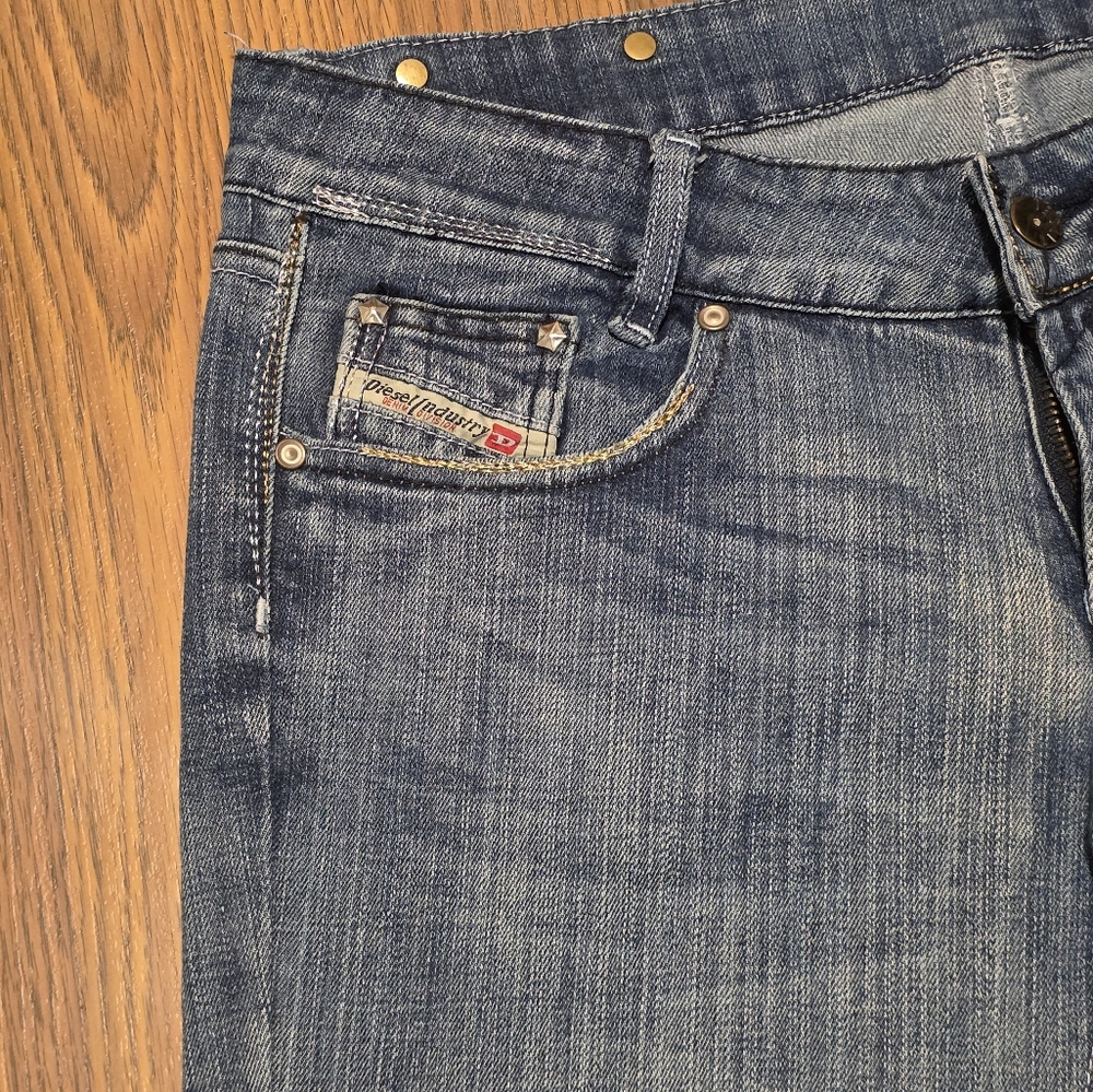 Diesel Womens Louvely Stretch Flare Jeans W29 L34 Blue Denim Designer Y2K E73 - Picture 6 of 15